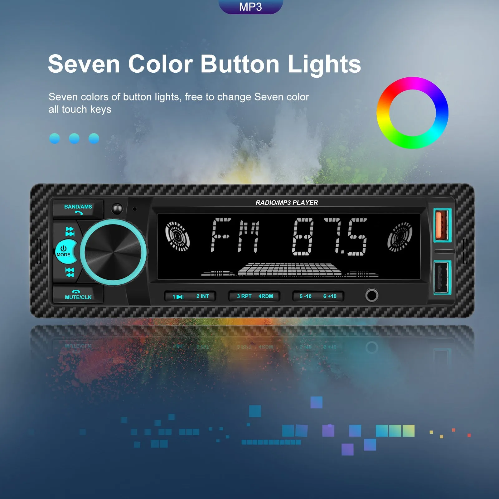 1 Din 890 Car Mp3 Player Dual Bluetooth Backlight Fm Radio U Disk
