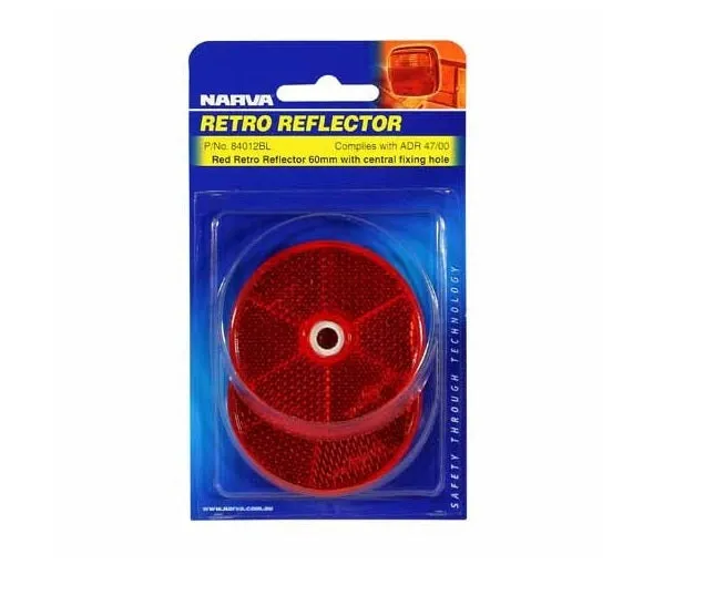 2 Pack Narva Reflector 60mm Red Fixed Bolt 84012BL Caravan Camper Trailer RV