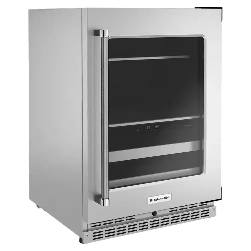 24 In. 14-Bottle Wine and Beverage Cooler in Stainless Steel