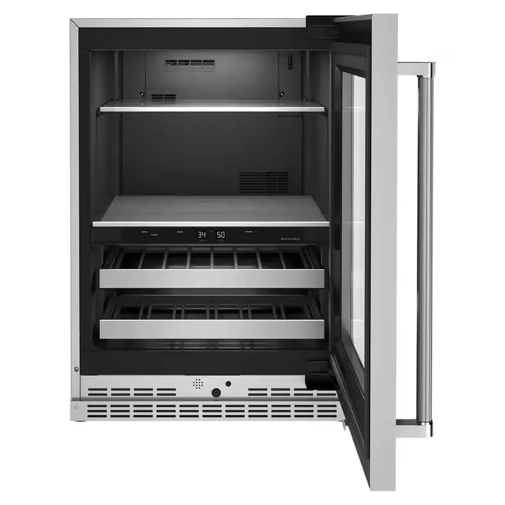 24 In. 14-Bottle Wine and Beverage Cooler in Stainless Steel
