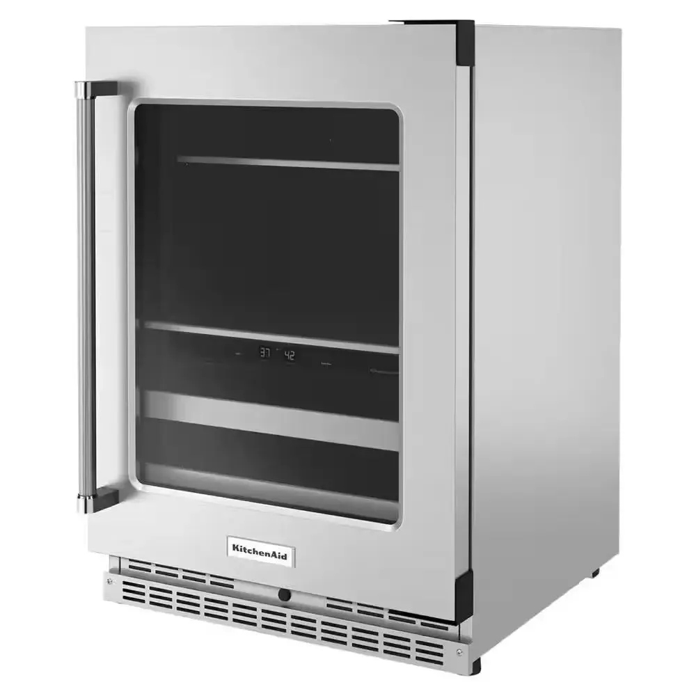 24 In. 14-Bottle Wine and Beverage Cooler in Stainless Steel