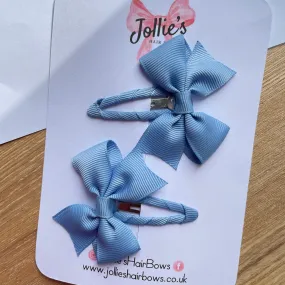 2.5inch Classic Snap Clips Pair - French Blue