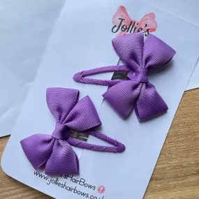 2.5inch Classic Snap Clips Pair - Grape