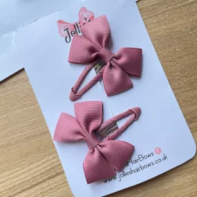 2.5inch Classic Snap Clips Pair - Rosy Mauve