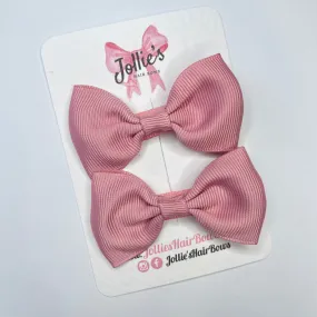 2.5inch Simple Bows with Clip (pair) - Quartz