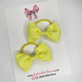 2.5inch Simple Bows with Thin Elastic (pair) - Baby Maize