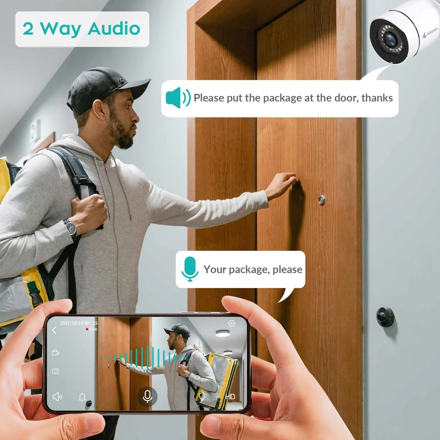 2K WiFi Pan & Tilt Security Camera w/ Spotlight