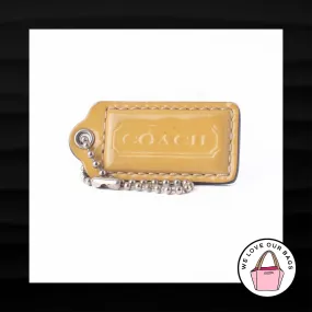 2" Medium COACH MUTED YELLOW PATENT LEATHER KEY FOB BAG CHARM KEYCHAIN HANG TAG