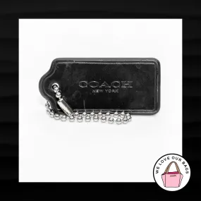 2" Medium COACH NEW YORK BROWN PATENT LEATHER KEY FOB BAG CHARM KEYCHAIN HANGTAG