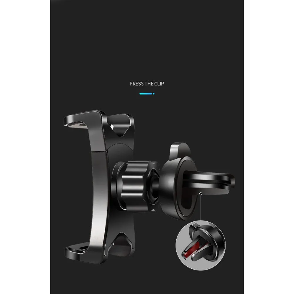 3 in 1 Car GPS Smartphone Holder: Dashboard / Visor Clamp   AC Grid Clip for Alcatel Pixi Theatre - Black