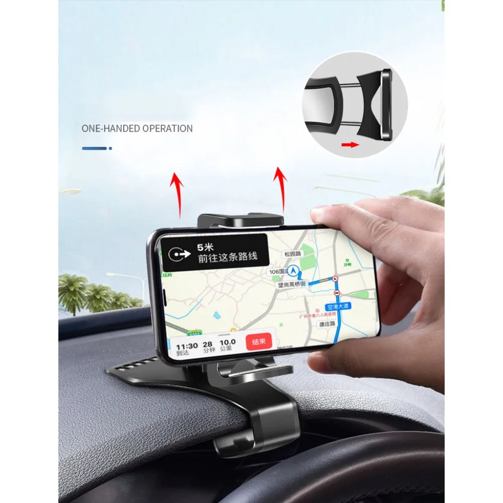 3 in 1 Car GPS Smartphone Holder: Dashboard / Visor Clamp   AC Grid Clip for Alcatel Pixi Theatre - Black