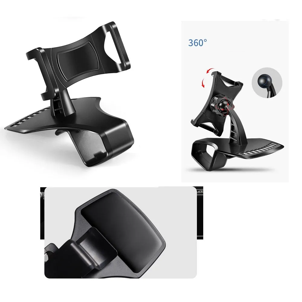 3 in 1 Car GPS Smartphone Holder: Dashboard / Visor Clamp   AC Grid Clip for Alcatel Pixi Theatre - Black
