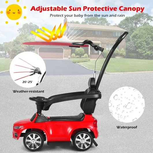 3 in 1 Kids Ride On Push Car Stroller-Red