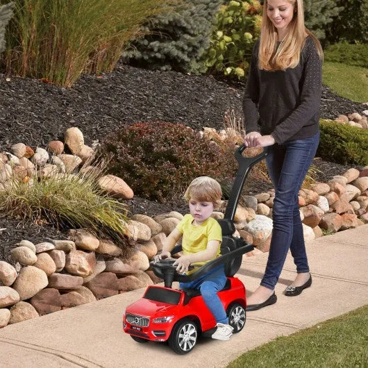 3 in 1 Kids Ride On Push Car Stroller-Red