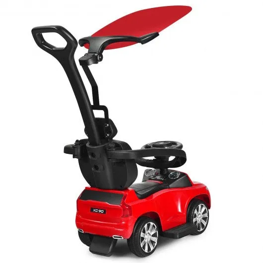 3 in 1 Kids Ride On Push Car Stroller-Red