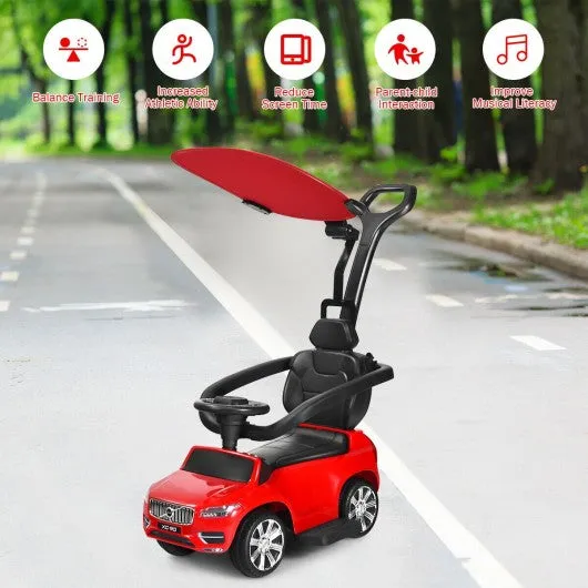 3 in 1 Kids Ride On Push Car Stroller-Red