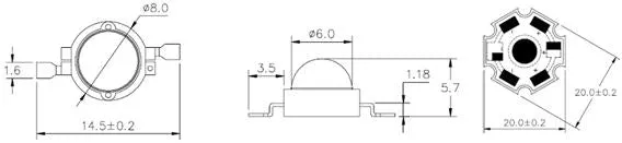 3W Power LED Star White
