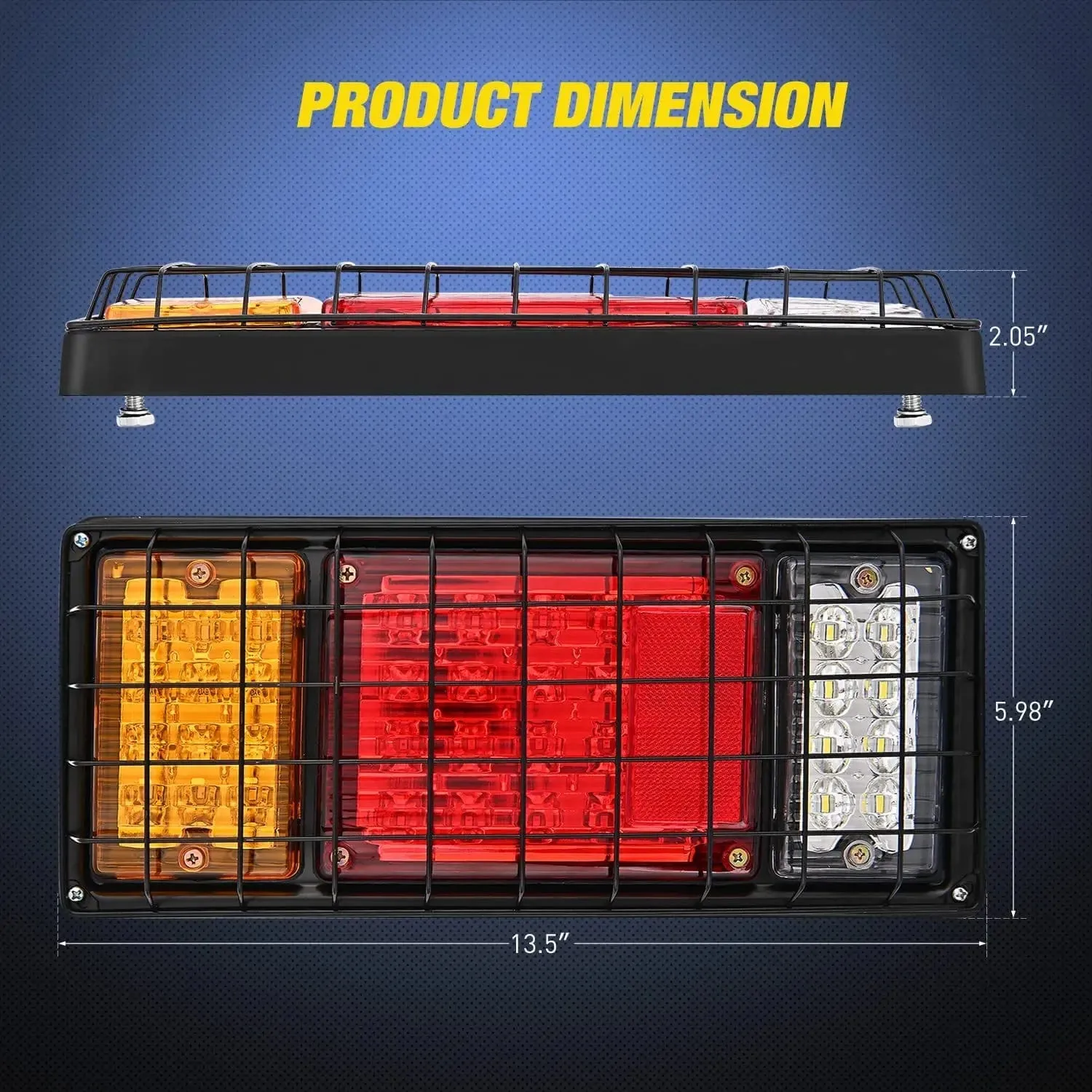 40 Leds Tri-color Iron Frame Taillight (Pair)
