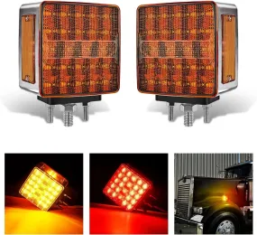52 Leds Amber Red Fender Pedestal Light (2 Pcs)