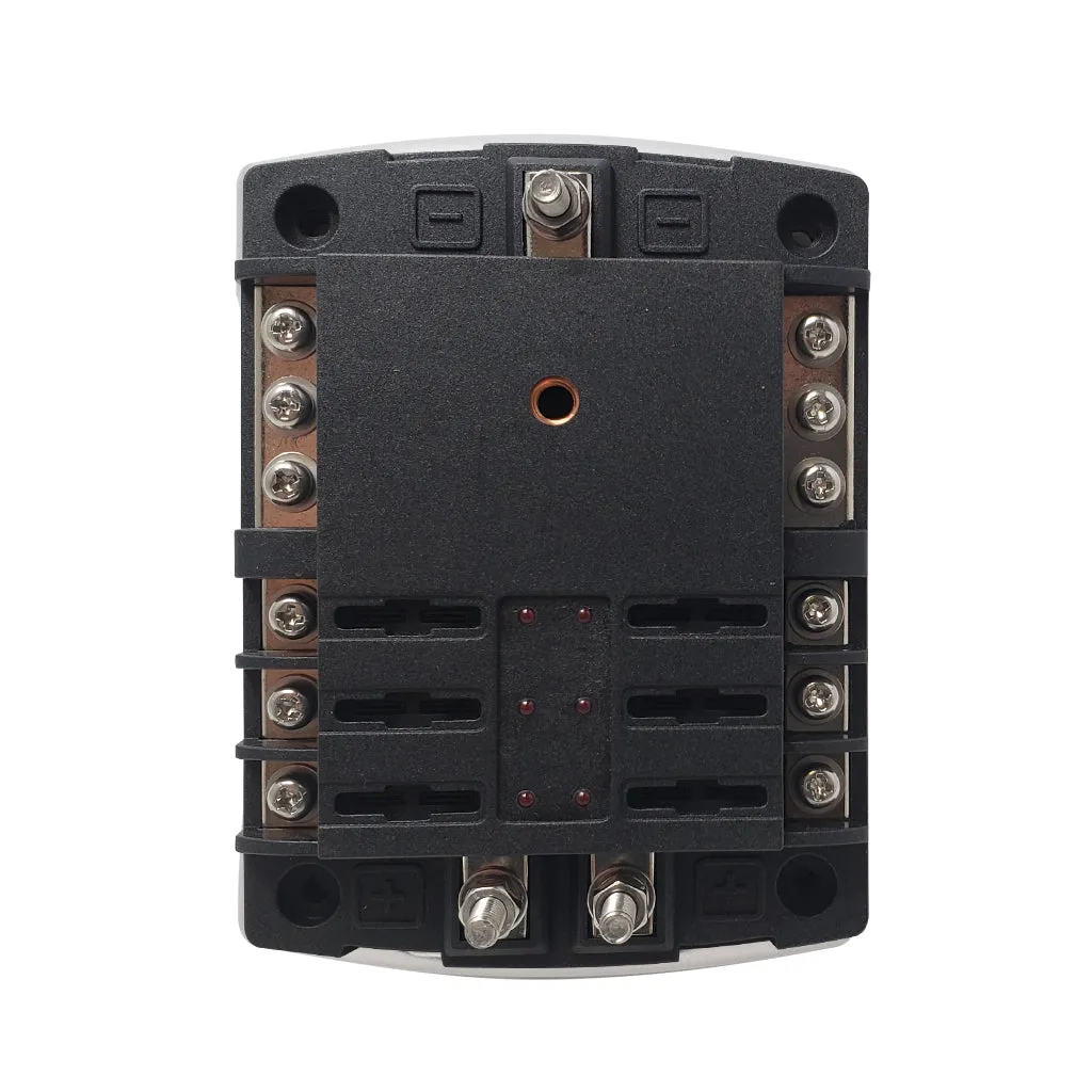 6 Way Fuse Box with Ground Busbar | LED Indicator