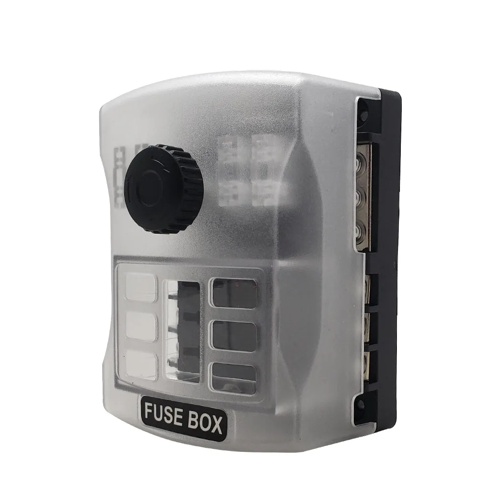 6 Way Fuse Box with Ground Busbar | LED Indicator