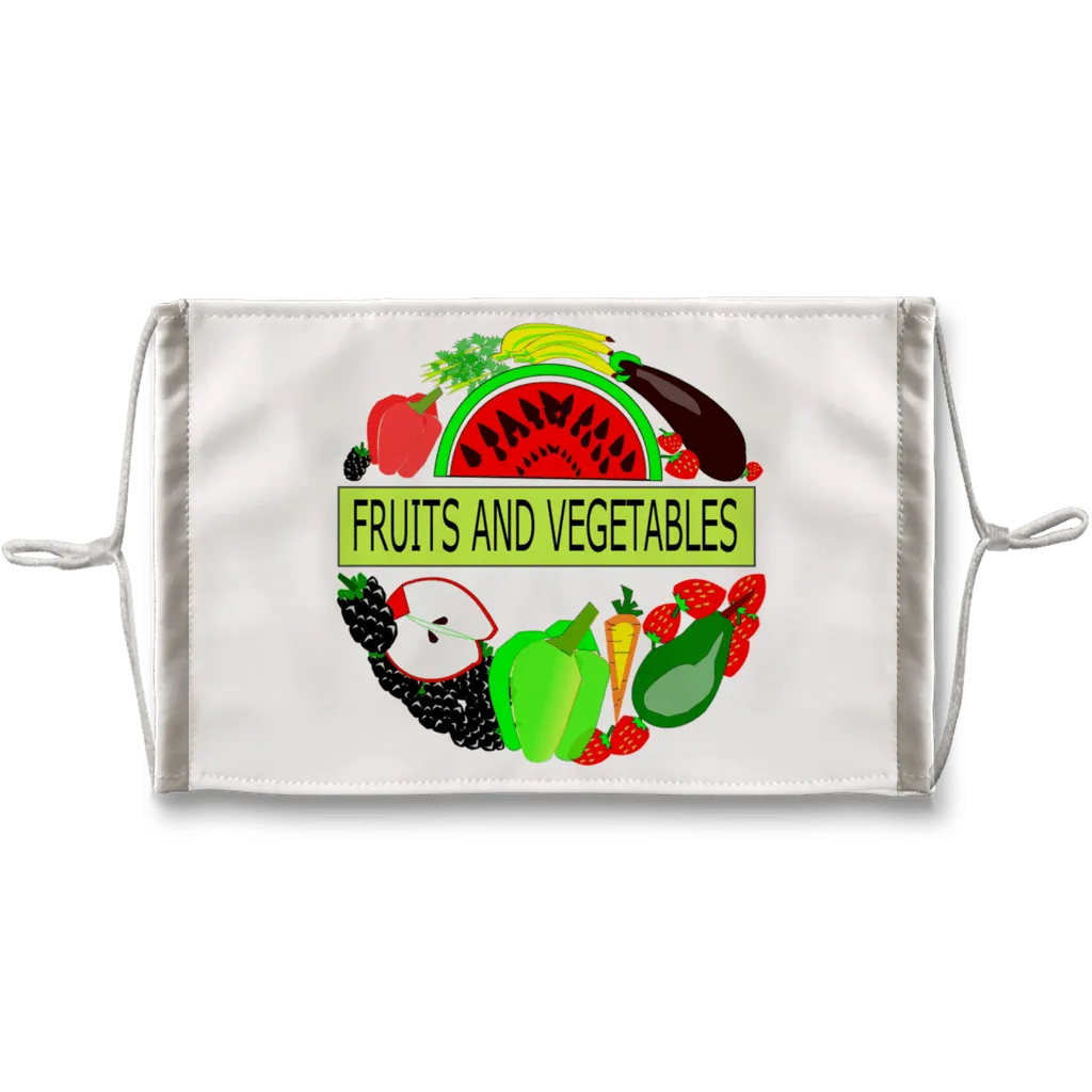 Adjustable Fruits And Vegetables Design Face Mask   10 Replacement Filters