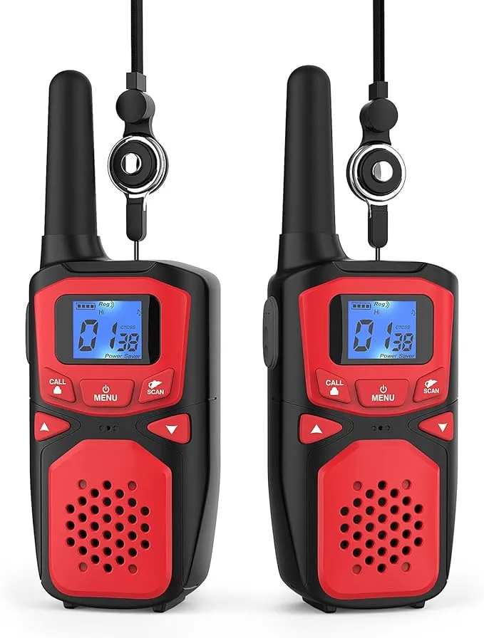 Adult Walkie Talkie WokTok Long Range Rechargeable Portable Two-Way Walkie Talkie, Hiking Accessories, SOS Sirens, NOAA Weather Alarms, Kid's Toys, Easy-to-Use Rechargeable Walkie Talkies,2 Pack