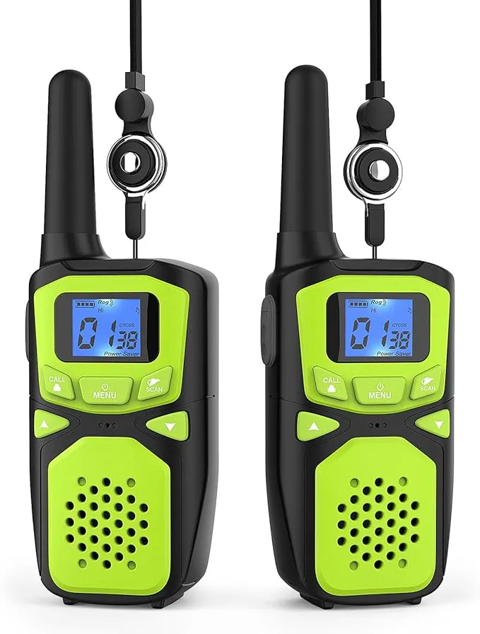 Adult Walkie Talkies Long Range Rechargeable Portable Two-Way Walkie Talkie, Camping Gear, SOS Sirens, NOAA Weather Alarms, Kid's Toys, Easy-to-Use Rechargeable Walkie Talkies,2 Packs