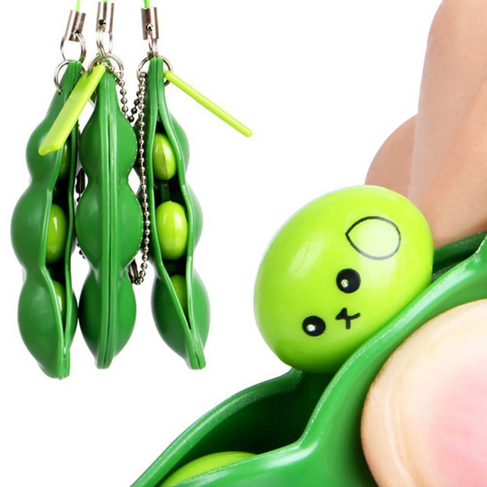 Antistress Figet Stress Popper Toy Infinite Peanut Edamame Toys Peas Beans Keychain Pops It Fidget Squishy Decompression Toys