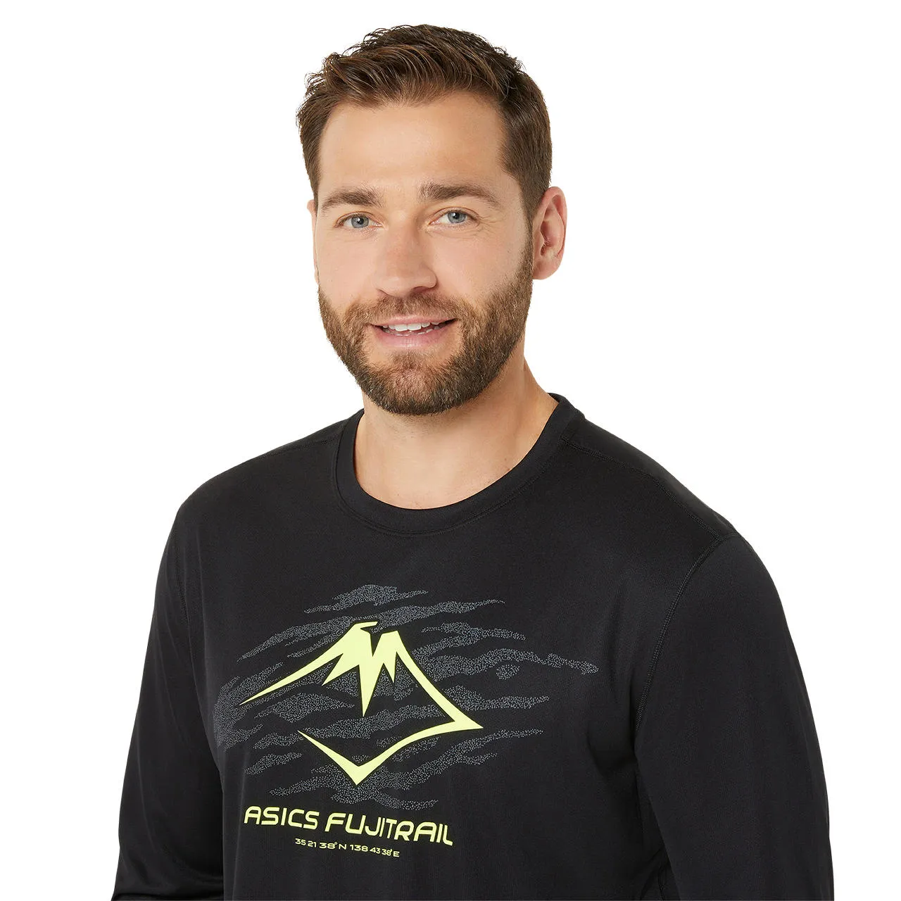 Asics Men&#x27;s Fujitrail Logo Ls Top P. Black/Graphic Grey/Safety Yellow | Buy Asics Men&#x27;s Fujitrail Logo Ls Top P. Black/Graphic Grey/Safety Yellow here | Outnorth