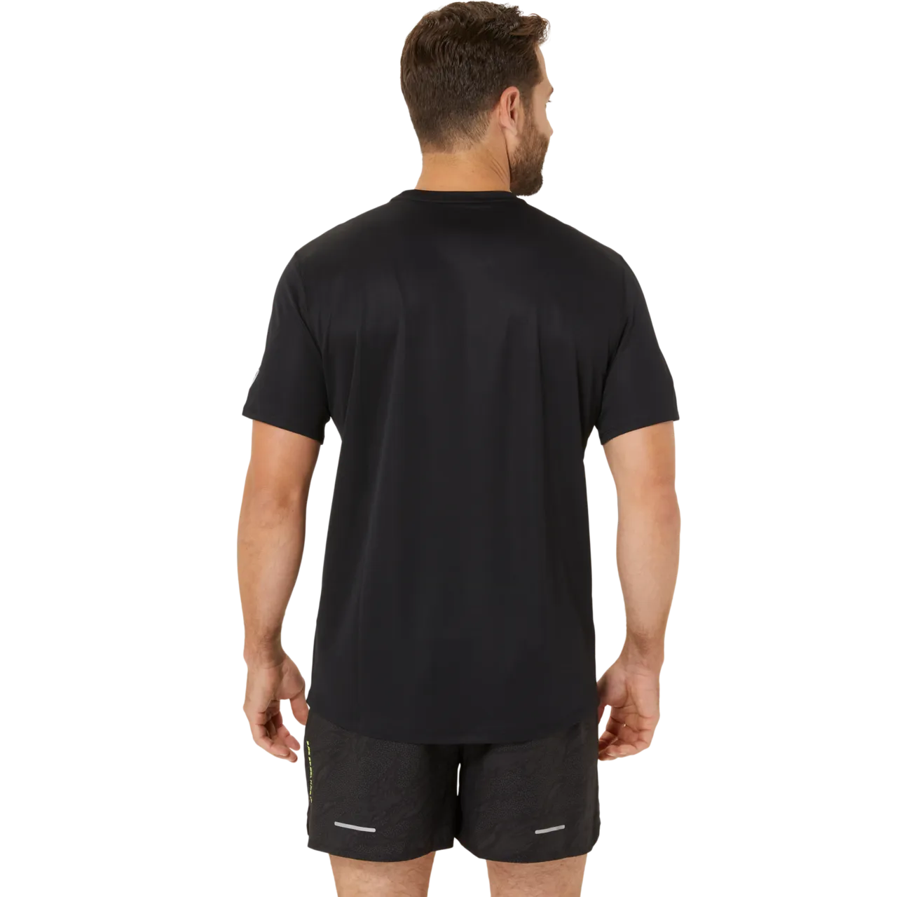 Asics Men&#x27;s Fujitrail Logo Short Sleeve Top P. Black/Graphic Grey/Safety Yellow | Buy Asics Men&#x27;s Fujitrail Logo Short Sleeve Top P. Black/Graphic Grey/Safety Yellow here | Outnorth