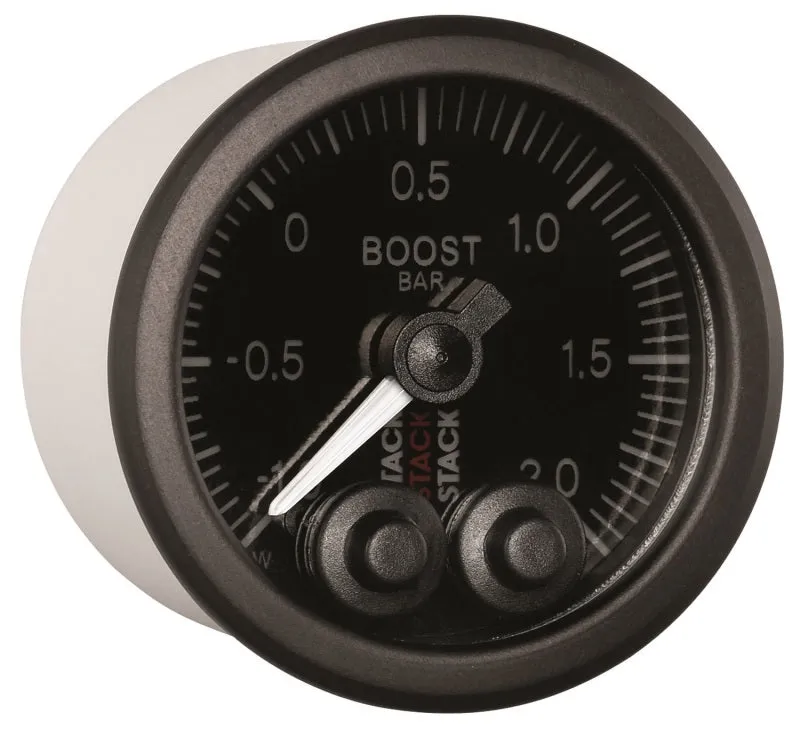 Autometer Stack 52mm -1 to  2 Bar (Incl T-Fitting) Pro-Control Boost Pressure Gauge - Black