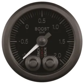 Autometer Stack 52mm -1 to  2 Bar (Incl T-Fitting) Pro-Control Boost Pressure Gauge - Black