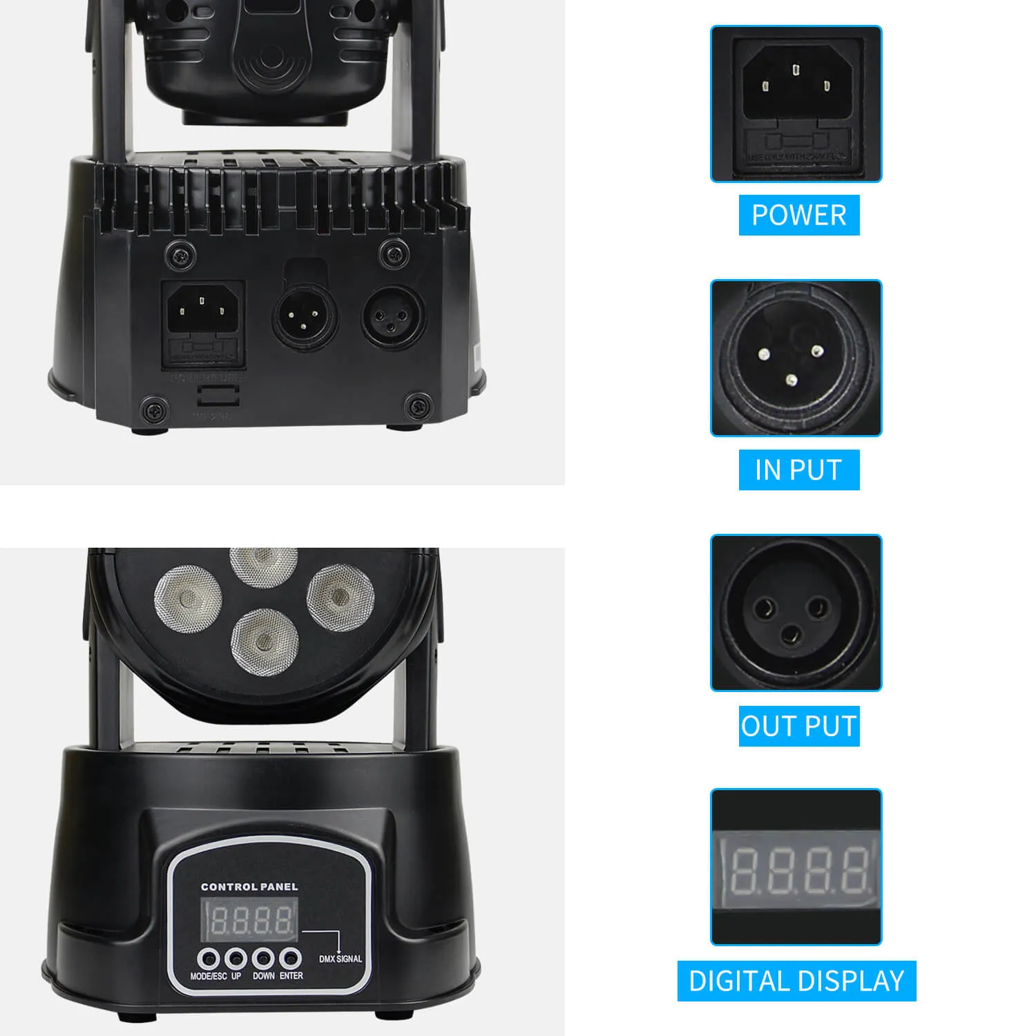 Betopper  7x8W RGBW Mini Stage Lights Moving Head For KTV DJ Disco Club Wedding