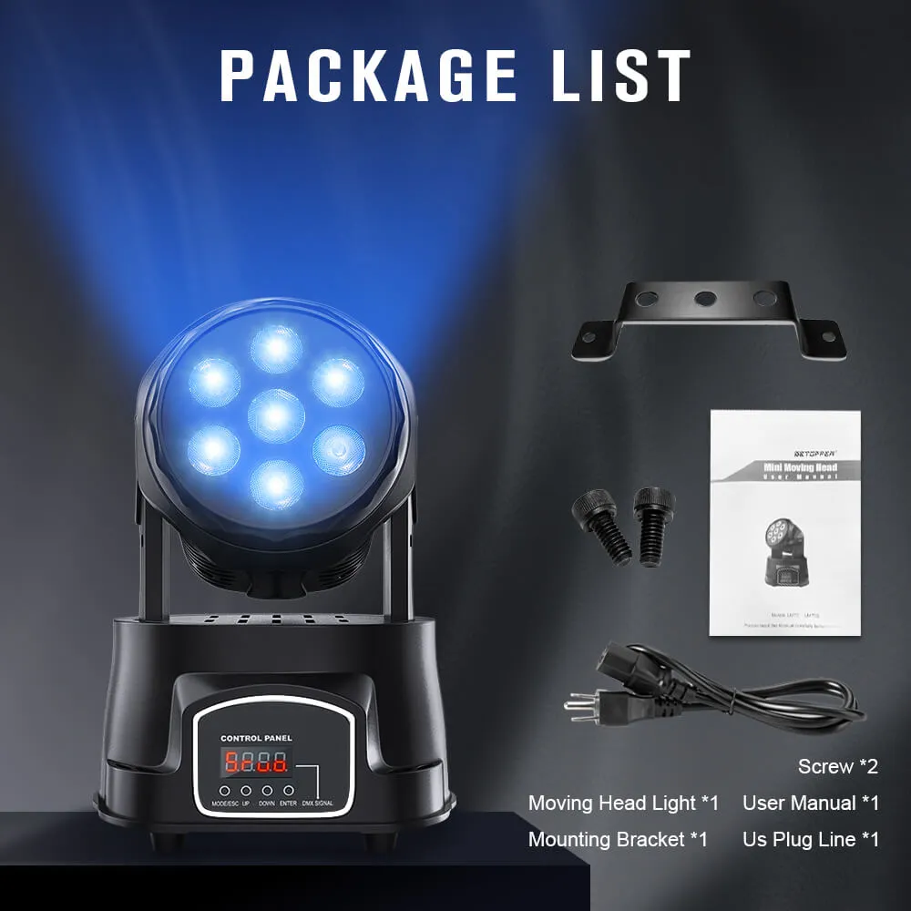 Betopper  7x8W RGBW Mini Stage Lights Moving Head For KTV DJ Disco Club Wedding