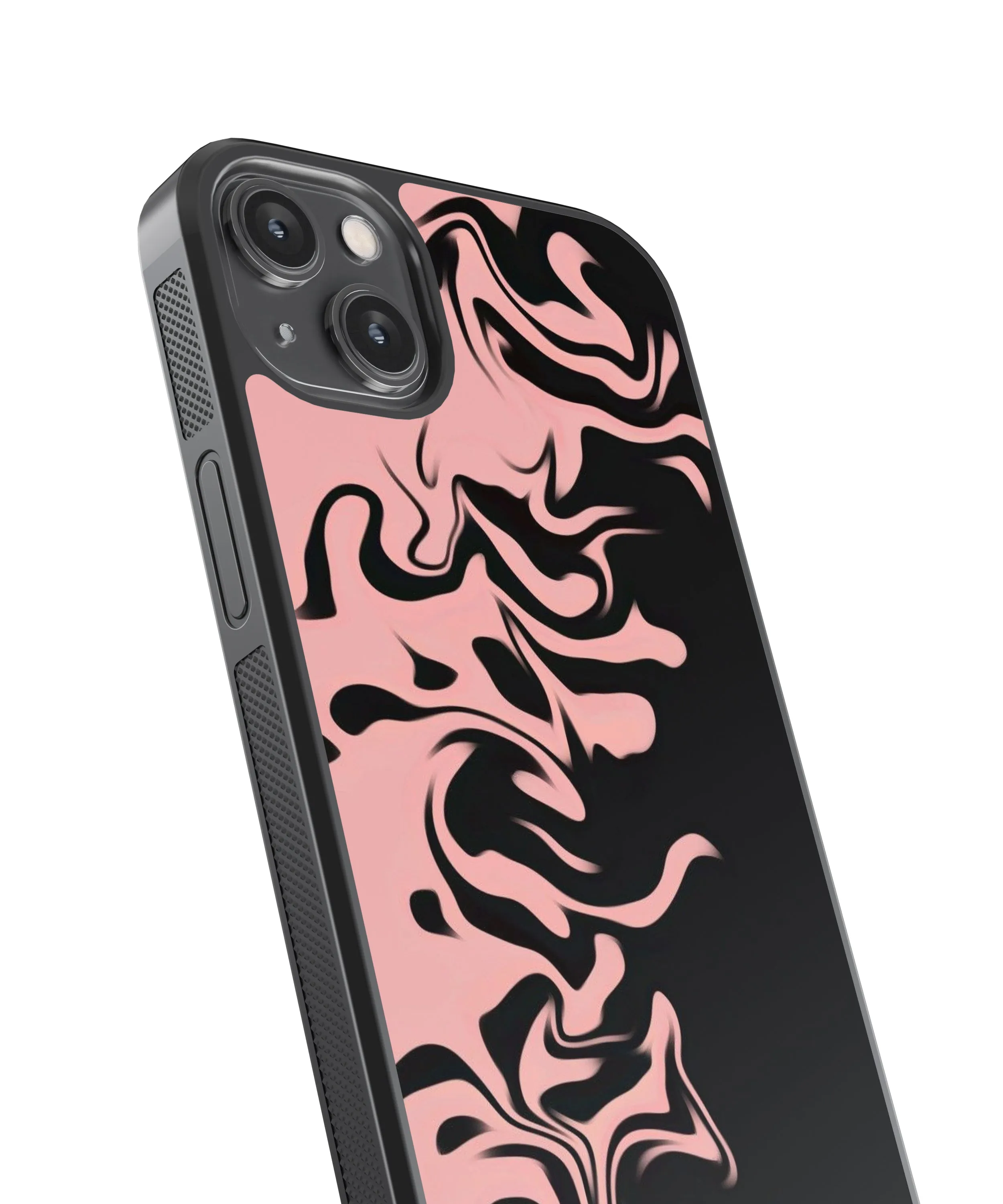 Black & Pink Abstract Glass Phone Case Cover