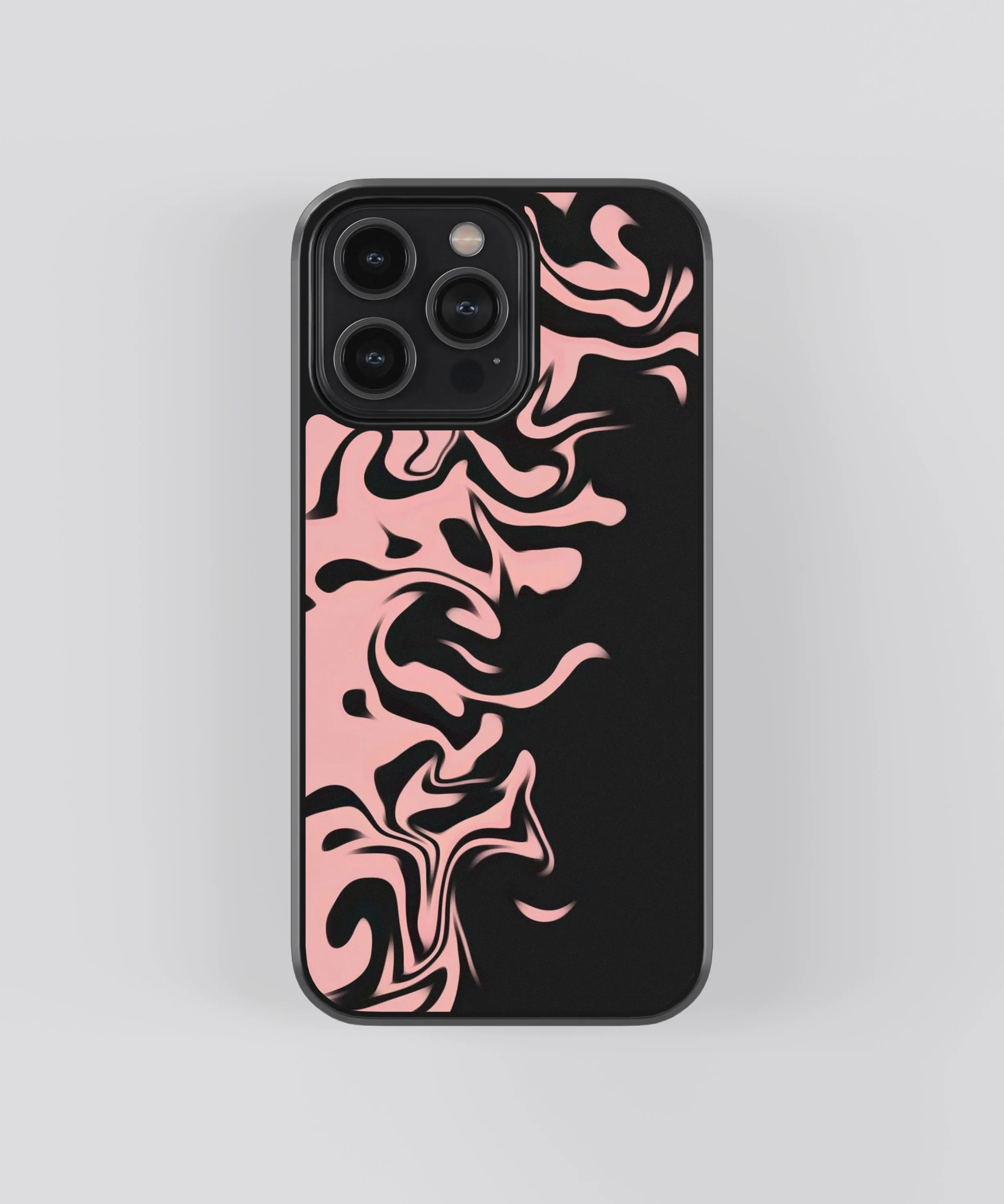 Black & Pink Abstract Glass Phone Case Cover