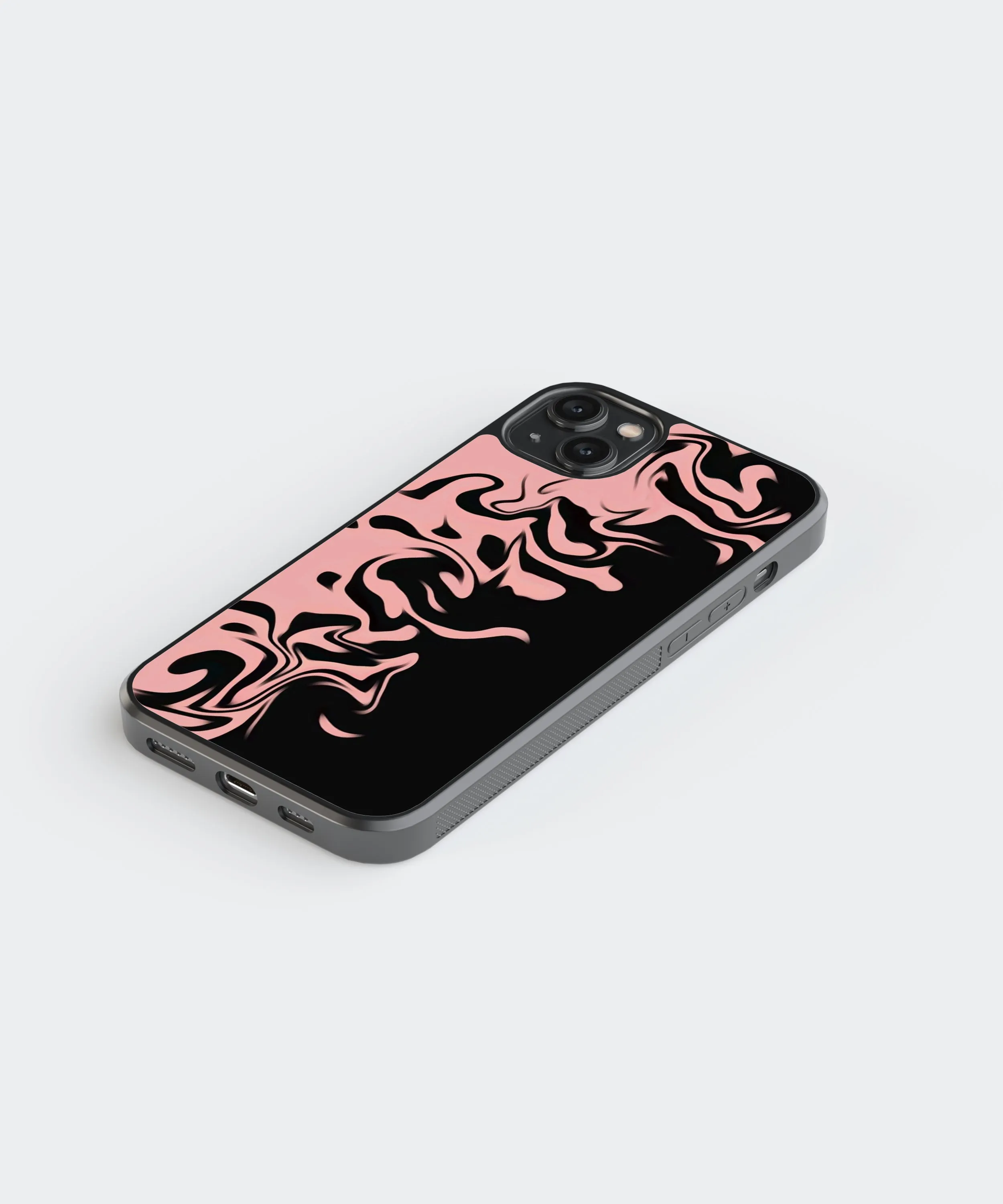 Black & Pink Abstract Glass Phone Case Cover