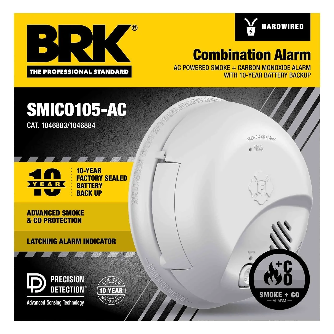 BRK SMIC0105-AC  AC Powered Smoke Carbon Monoxide Combo Detector 10 YR Battery