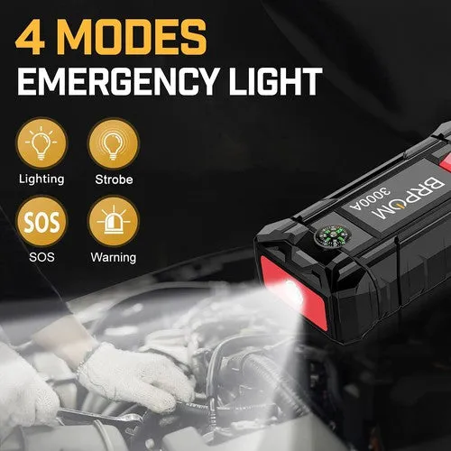 BRPOM BM300 Car Jump Starter, 3000A 26,800Mah | Portable Power Bank, with CASE