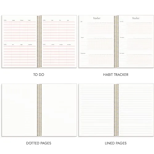 Burde Planner 2024 | Daily & Weekly Planner | Life Planner Pink Horizontal | 18 December 2023-5 January 2025 | Hardcover & Spiralbound A5 Format | Monthly & Yearly Overview | Stickers Included