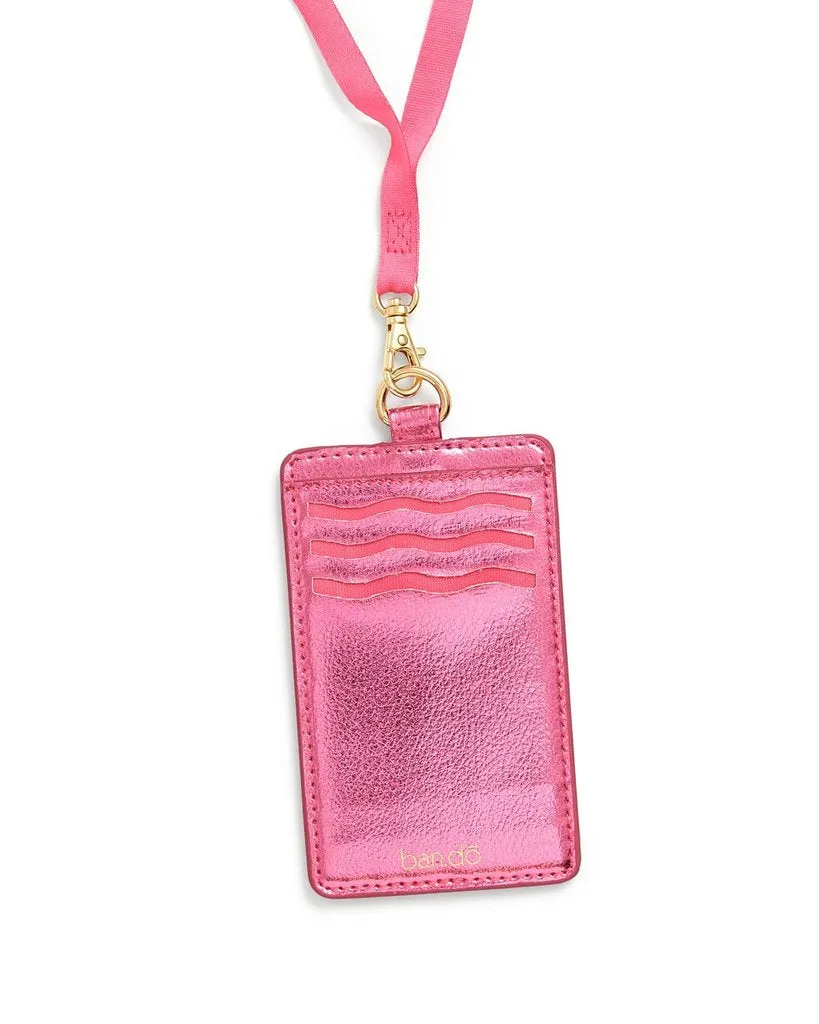 Card Case With Lanyard-Pink