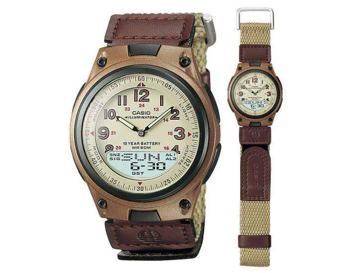 Casio AW-80V-5BVDF Brown Nylon Watch for Men and Women