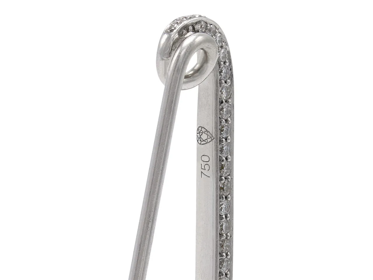Crow's Nest 'Safety First' Brooch in 18K White Gold