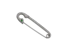 Crow's Nest 'Safety First' Brooch in 18K White Gold