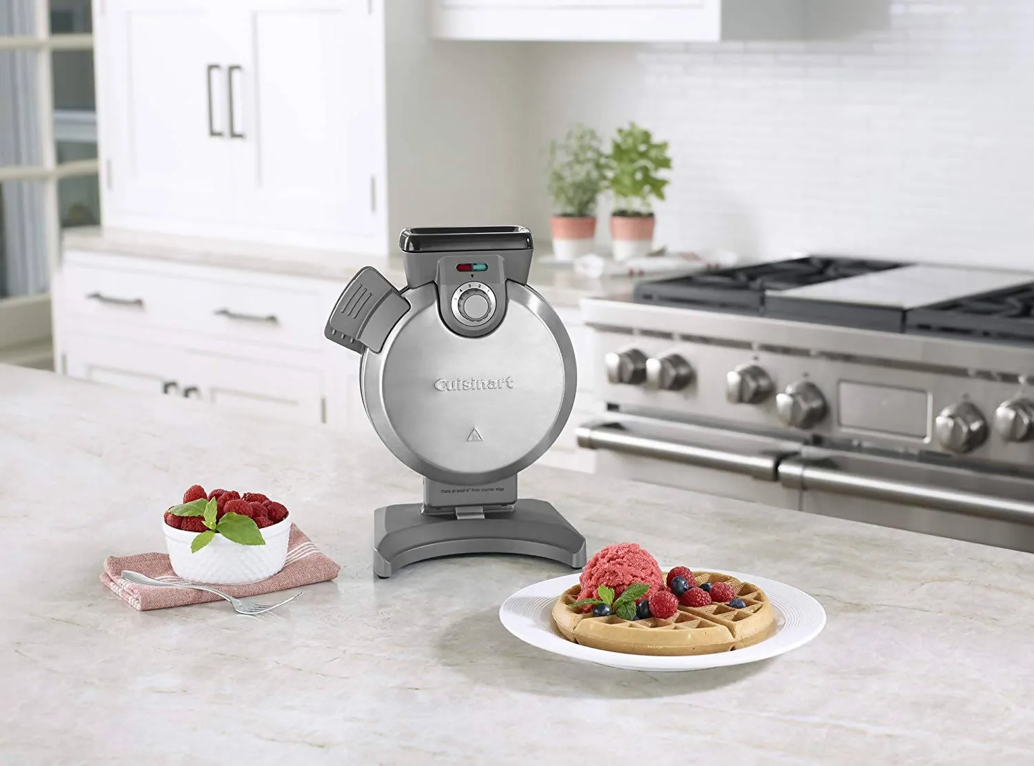 Cuisinart Vertical Waffle Maker (Silver) - CU-WAF-V100