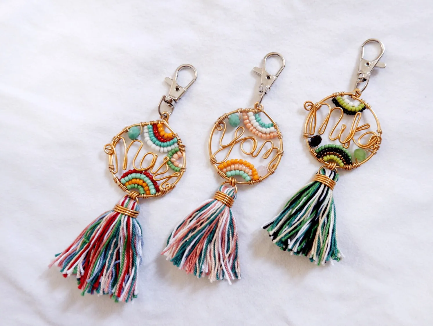 CUSTOM BEADED KEYCHAIN   TASSEL