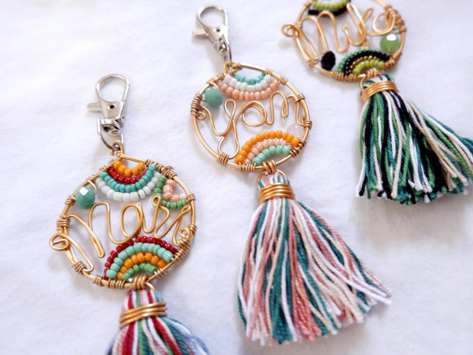 CUSTOM BEADED KEYCHAIN   TASSEL