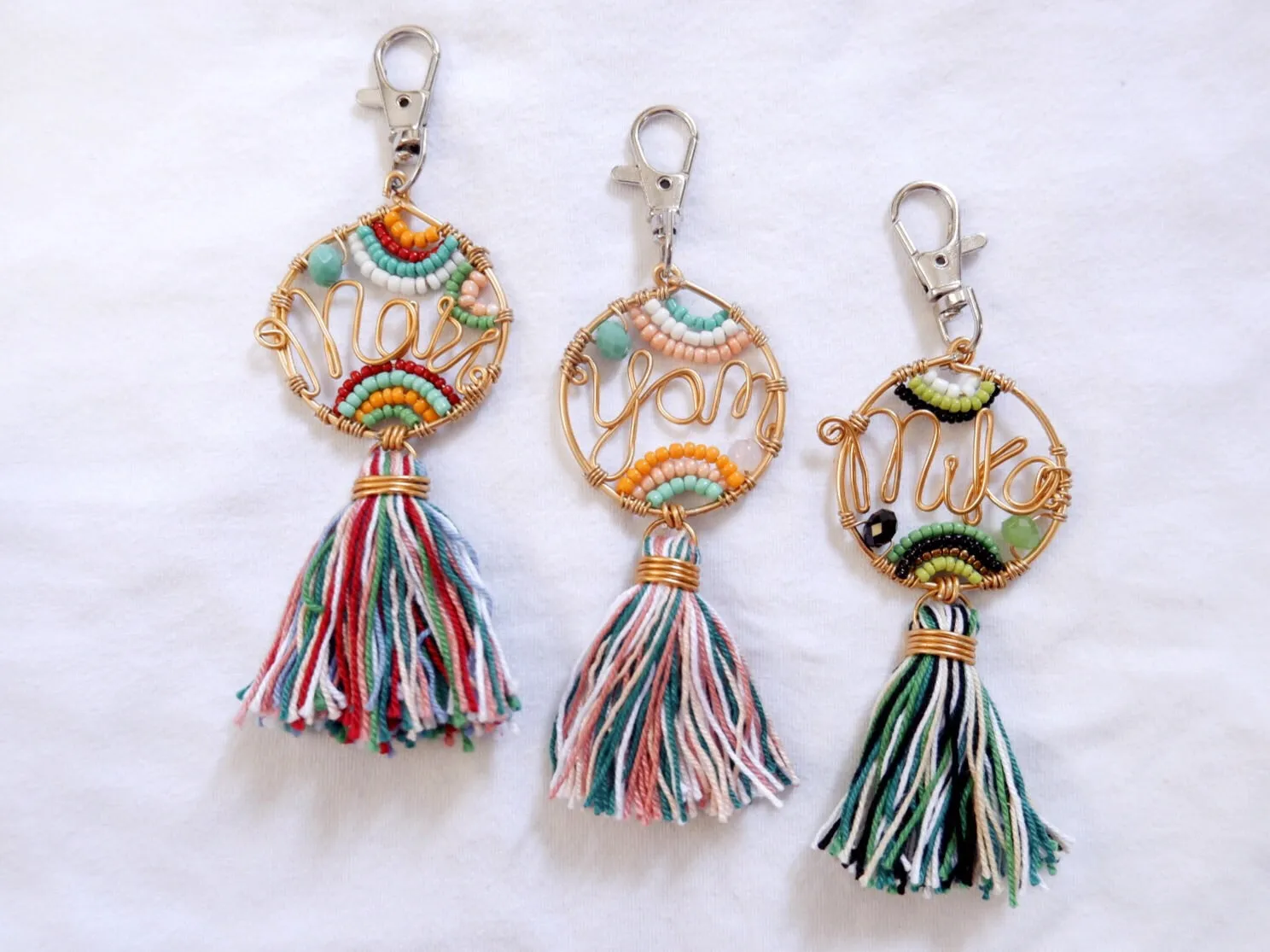CUSTOM BEADED KEYCHAIN   TASSEL