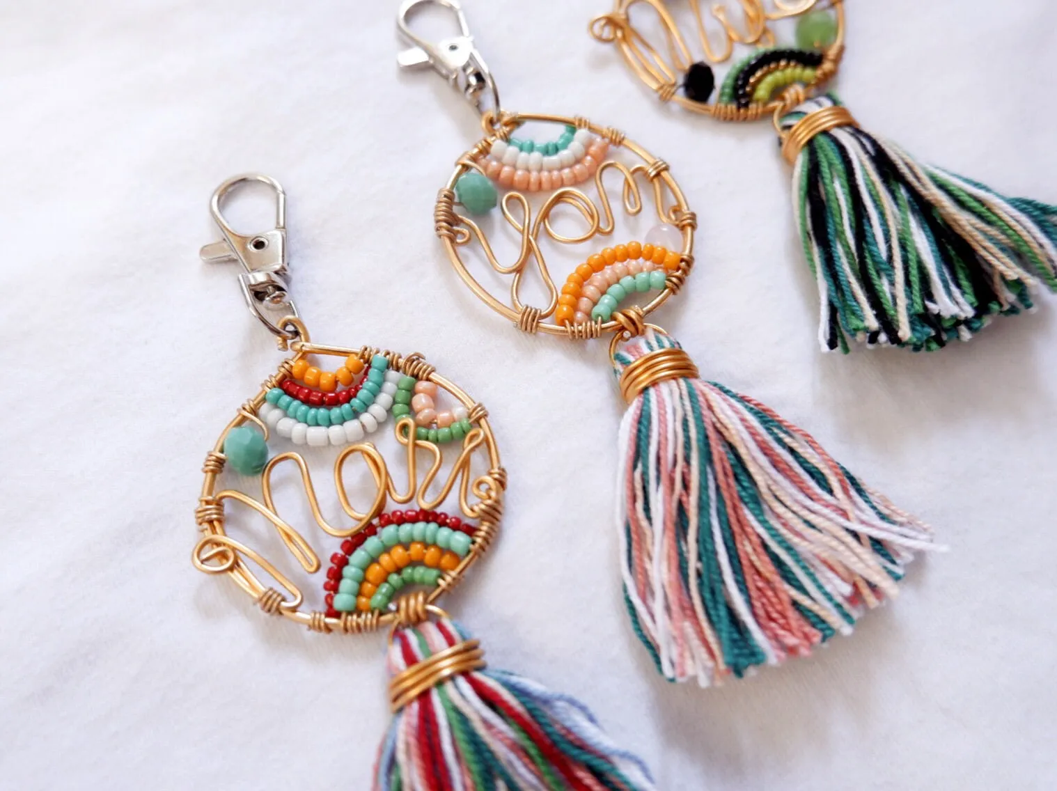 CUSTOM BEADED KEYCHAIN   TASSEL